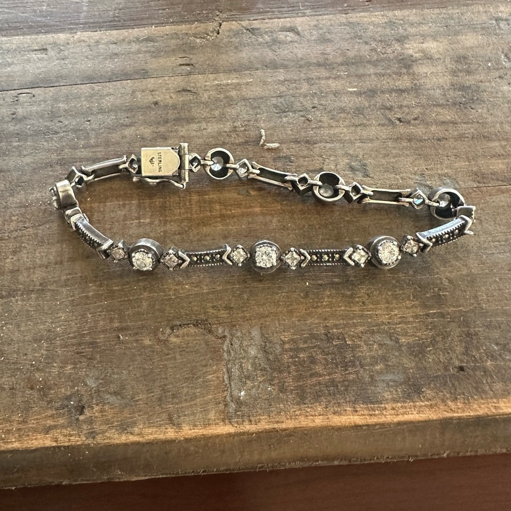 Sterling Silver White Cubic Zirconia Women's Bracelet
